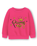 Trampoline Fleece Knit Full Sleeves Unicorn & Princess Printed Winter Sweatshirt Pack Of 2 - Black Pink