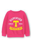 Trampoline Fleece Knit Full Sleeves Text Printed Winter Sweatshirt -Pink