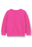 Trampoline Fleece Knit Full Sleeves Winter Sweatshirt with Cute Embroidered Rabbit Patch - Pink