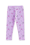 Trampoline Cotton Lycra Knit Full Length Leggings All Over Printed Pack Of 3 - Purple Pink & Black