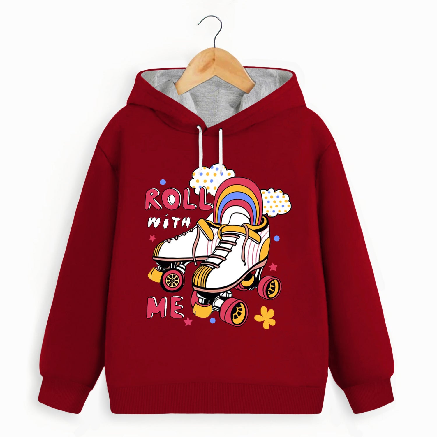 Trampoline Girls Full Sleeve Printed Hooded Sweatshirt (Pack of 2)