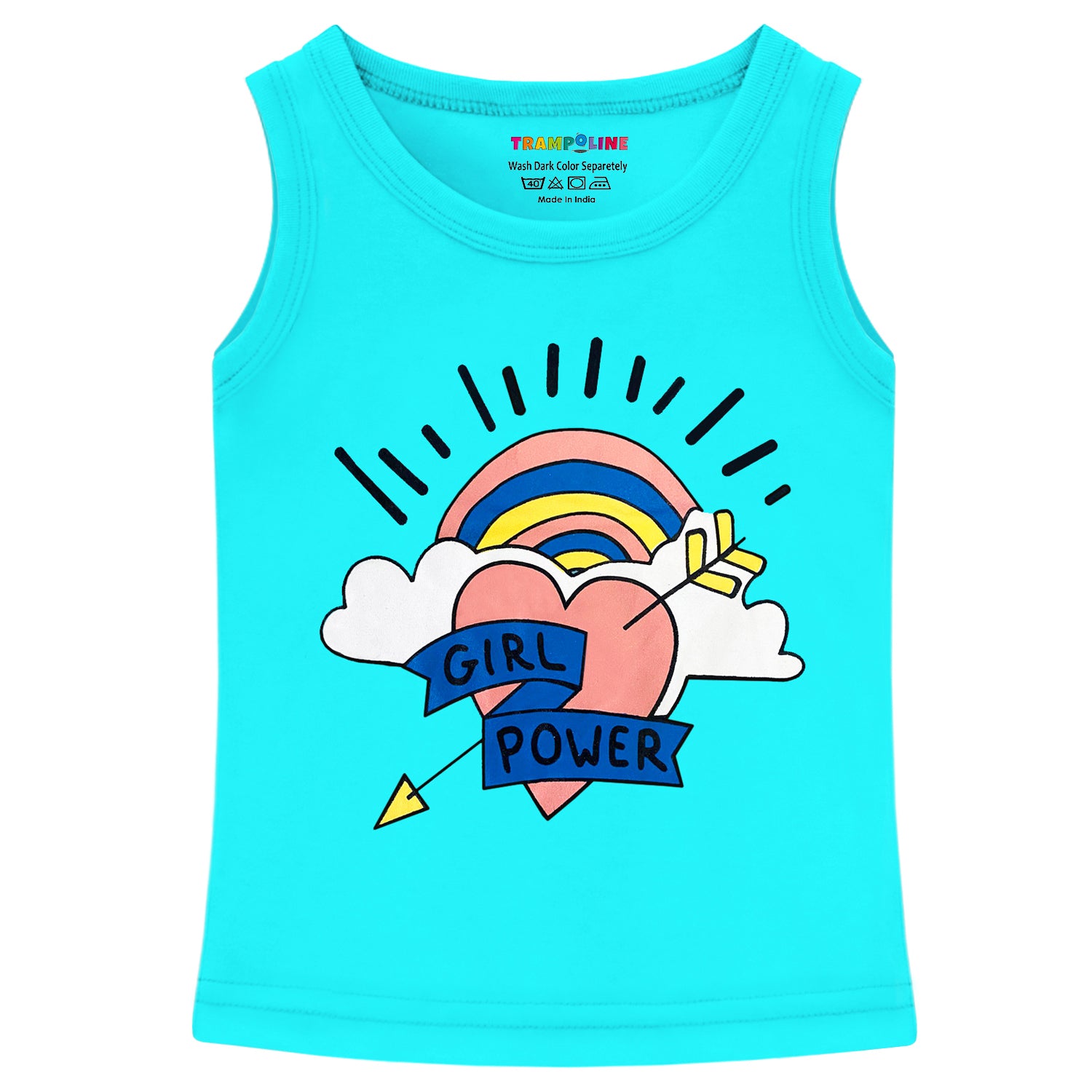 Trampoline Girls Sleeveless Regular Fit T-Shirt (Pack of 4)