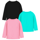 Trampoline Girls Full Sleeves Regular Fit T-Shirt (Pack of 3)