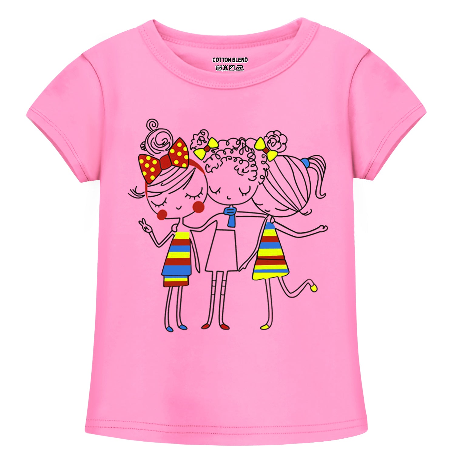 Trampoline Girls Half Sleeves Regular Fit T-Shirt (Pack of 5)