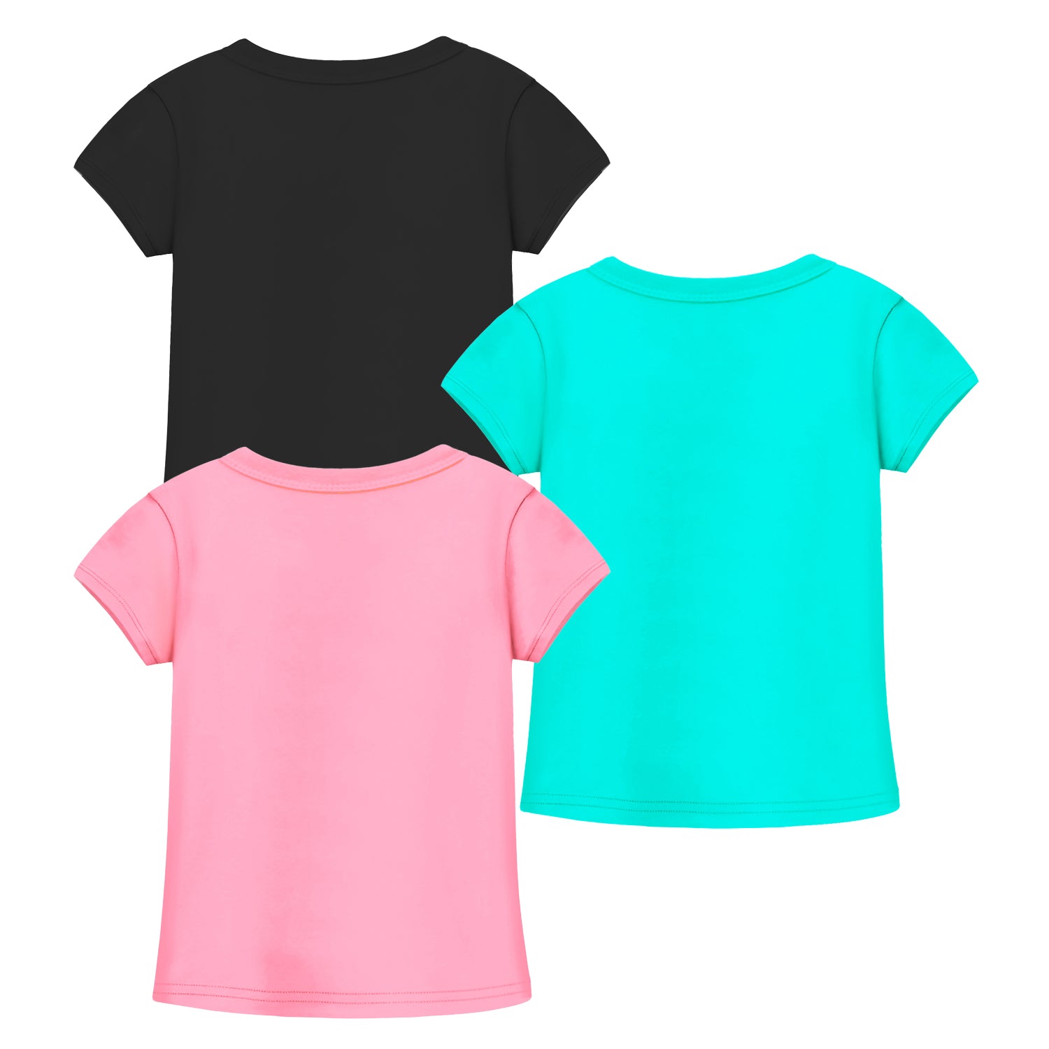 Trampoline Girls Half Sleeves Regular Fit T-Shirt (Pack of 3)