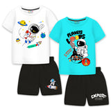 Trampoline Boys Printed Casual Clothing Set (Pack of 2)