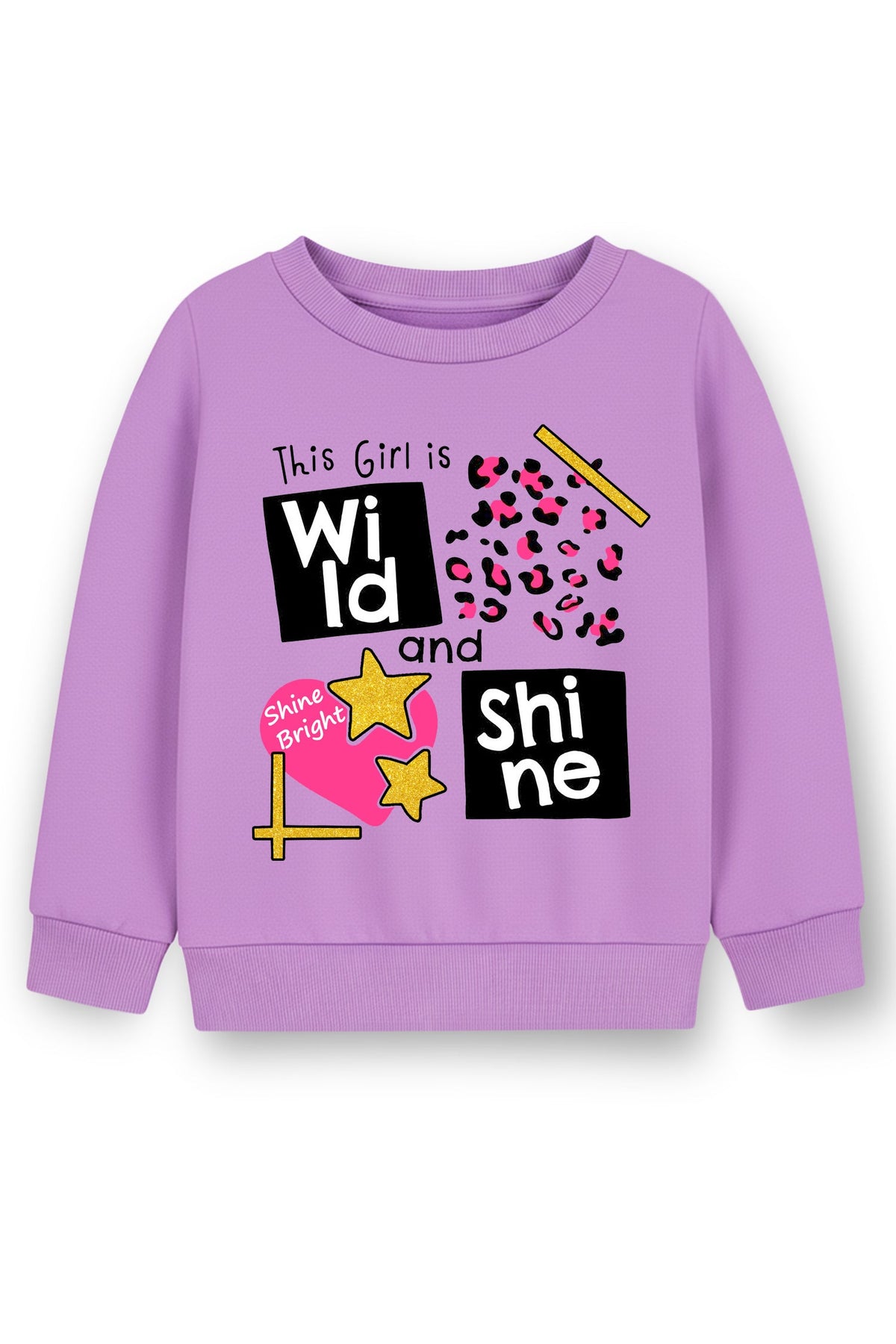 Trampoline Girls Purple Graphic Print Pullover Fleece Sweatshirt