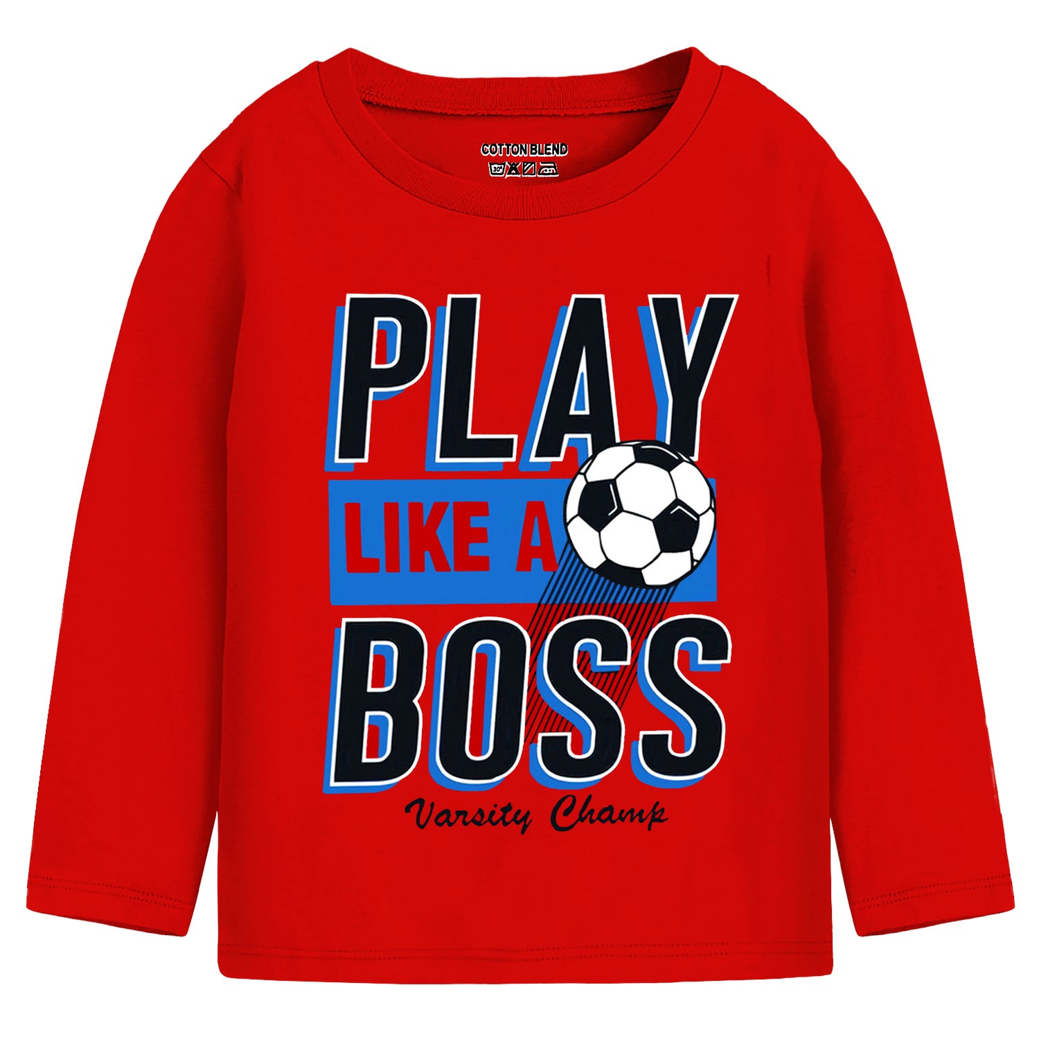 Trampoline Boys Full Sleeves Regular Fit T-Shirt Pack of 3 Blue Red Orange