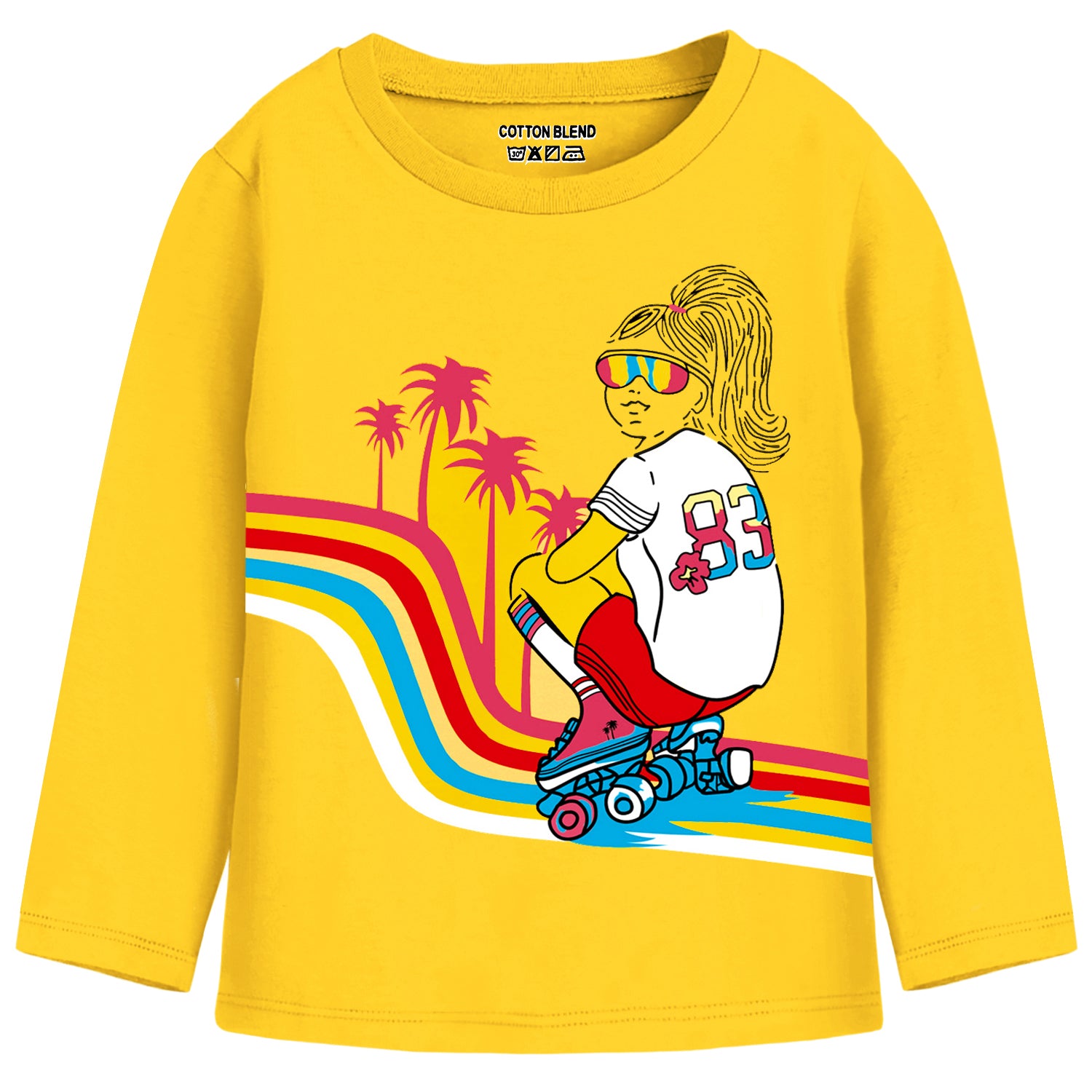 Trampoline Girls Full Sleeves Regular Fit T-Shirt (Pack of 4)