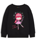 Trampoline Fleece Knit Full Sleeves Doll & Bee Mine Printed Winter Sweatshirt Pack Of 2 - Black Pink