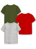 Trampoline Cotton Blend Knit Pack Of 3 Full Sleeves Adventure Theme Printed Tee - Multi Colour
