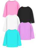 Trampoline Cotton Blend Knit Pack Of 5 Full Sleeves Butterfly & Unicorn Printed Tee - Multi Colour