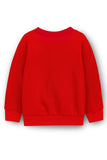 Trampoline Fleece Full Sleeves Penguin Patch Embroidered Sweatshirt - Red