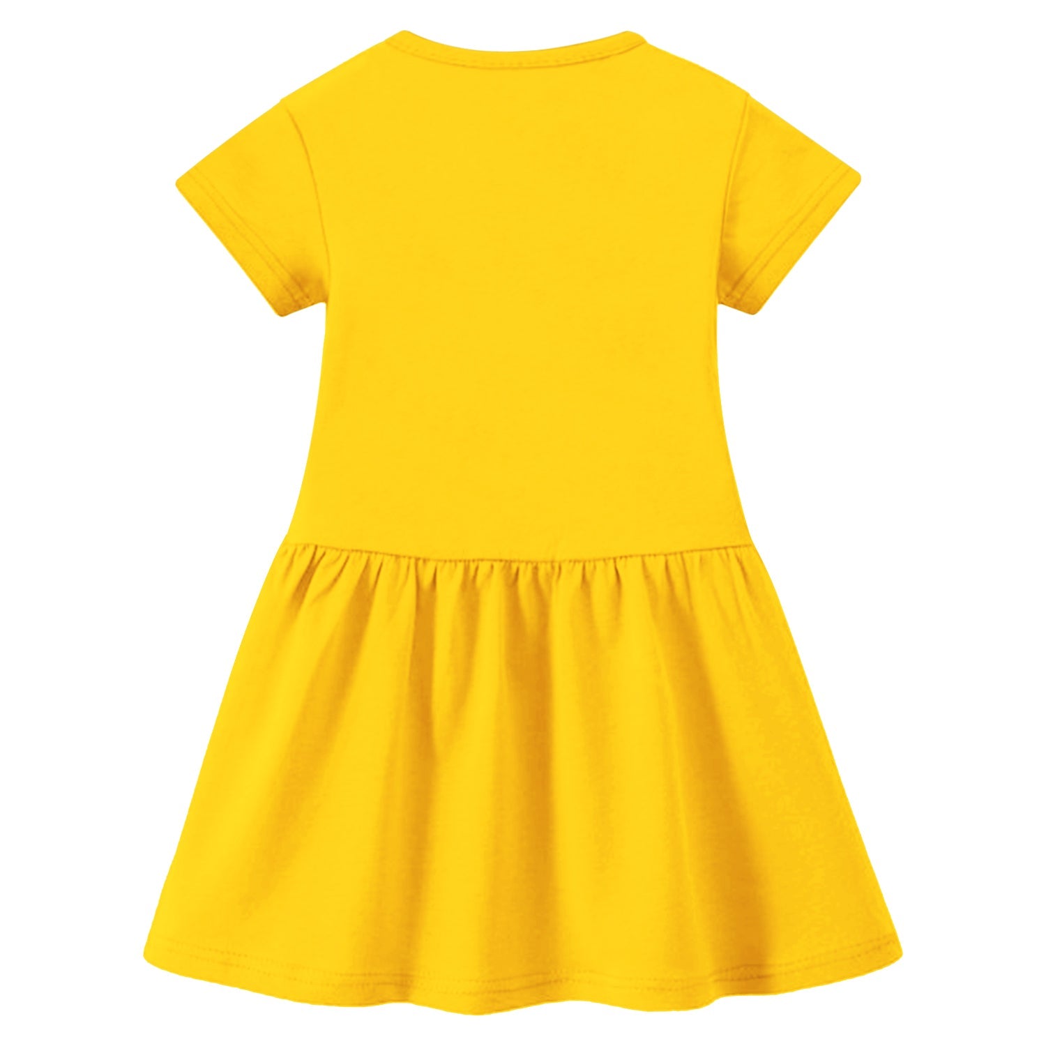 Trampoline Cotton Blend Pack Of 2 Half Sleeves Unicorn and LOVE Graphic Printed Dress - Red & Yellow