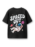 Trampoline Cotton Knit Pack Of 2 Half Sleeves Oversized T-Shirts With Bold Graphic Prints & Drop Shoulder - Red & Black