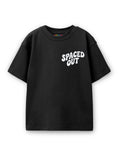 Trampoline Cotton Knit Pack Of 2 Half Sleeves Oversized T-Shirts With Bold Graphic Prints & Drop Shoulder - Red & Black