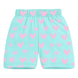 Trampoline Cotton Blend Knit Pack of 2 Half Sleeves Flamingo & Heart Printed T-shirt & Shorts Set - Multi Color