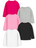 Trampoline Cotton Blend Knit Full Sleeves Love & Butterfly Printed Tees Pack Of 5 - Multi Colour
