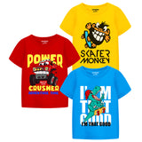 Trampoline Boys Half Sleeves Regular Fit T-Shirt (Pack of 3)