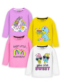 Trampoline Girls Pack of 4 Cotton Blend Full Sleeve Printed T-Shirts