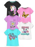 Trampoline Girls Half Sleeves Regular Fit T-Shirt (Pack of 5)