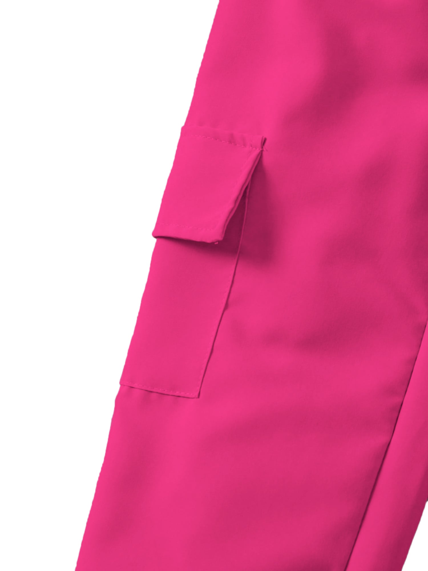 Trampoline Cotton Knit Terry Cargo Joggers With 4 Utility Pockets - Pink