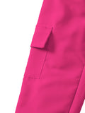 Trampoline Cotton Knit Terry Cargo Joggers With 4 Utility Pockets - Pink