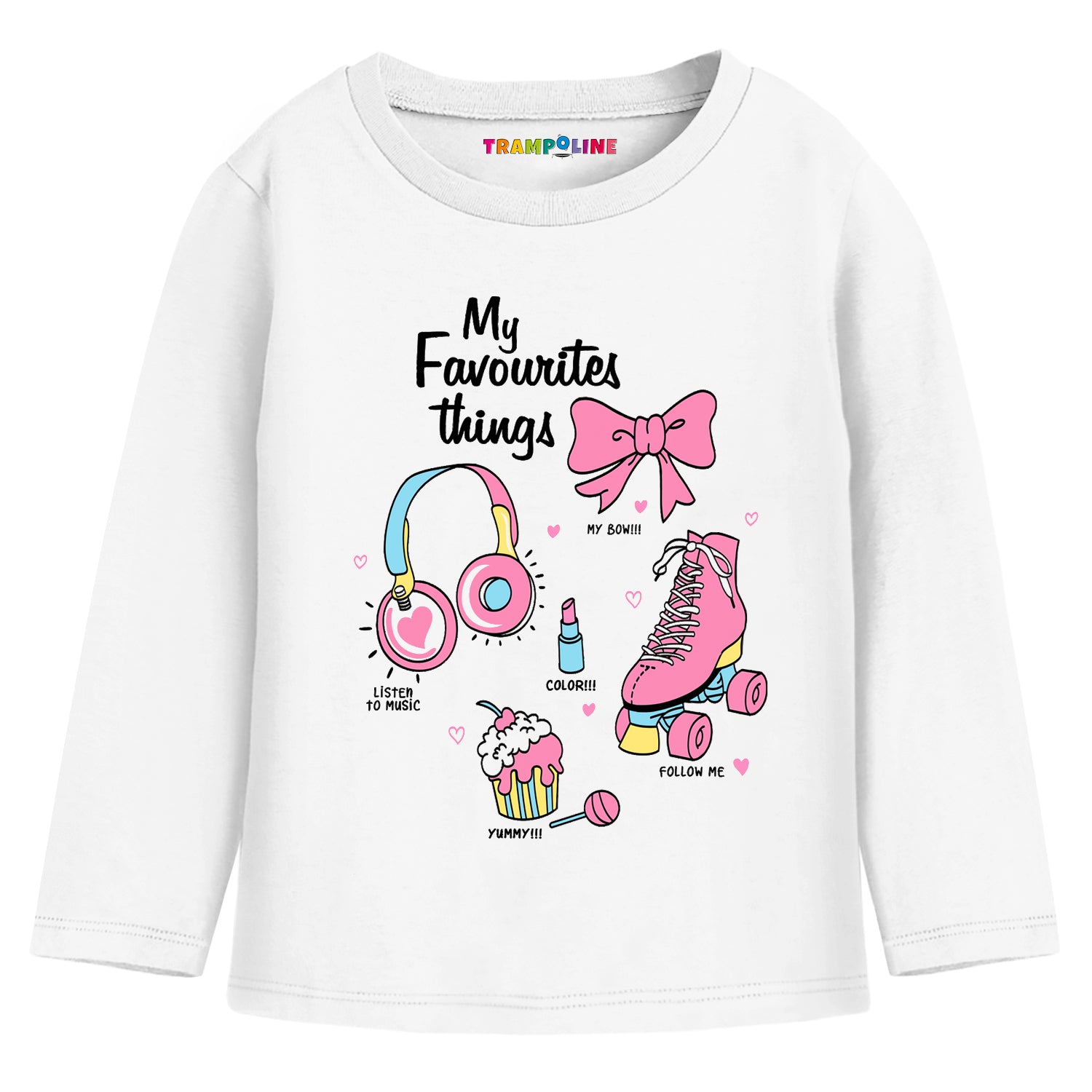 Trampoline Girls Full Sleeves Regular Fit T-Shirt (Pack of 3)