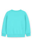 Trampoline Fleece Knit Full Sleeves Unicorn Printed Winter Sweatshirt - Sea Green