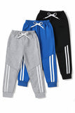 Trampoline Cotton Blend Knit  Pack of 3 Trackpants with Side Stripes - Multi Colour