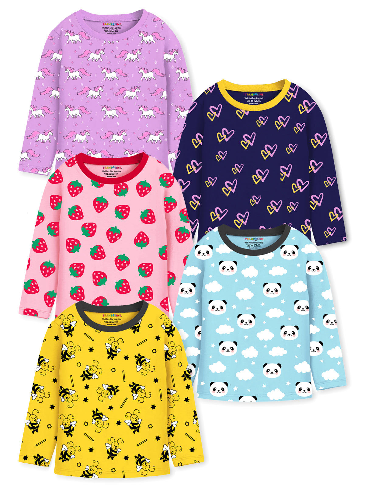 Trampoline Boys & Gilrs Graphic Printed T-Shirt (Pack of 5)