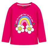 Trampoline Cotton Blend Knit Full Sleeves Heart & Flower Printed Tees Pack Of 5 - Multi Colour