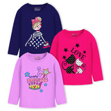 Trampoline Girls Graphic Print Full Sleeve T-Shirts Pack of 3