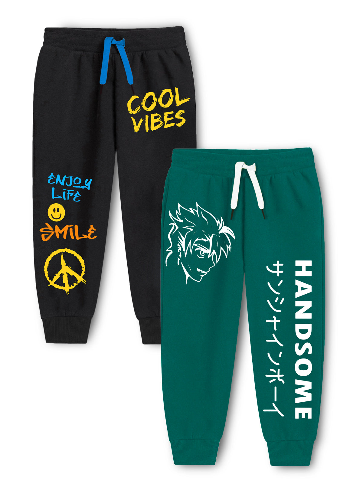 Trampoline Boys Graphic Printed Track Pants Pack of 2