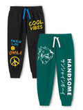 Trampoline Boys Graphic Printed Track Pants Pack of 2