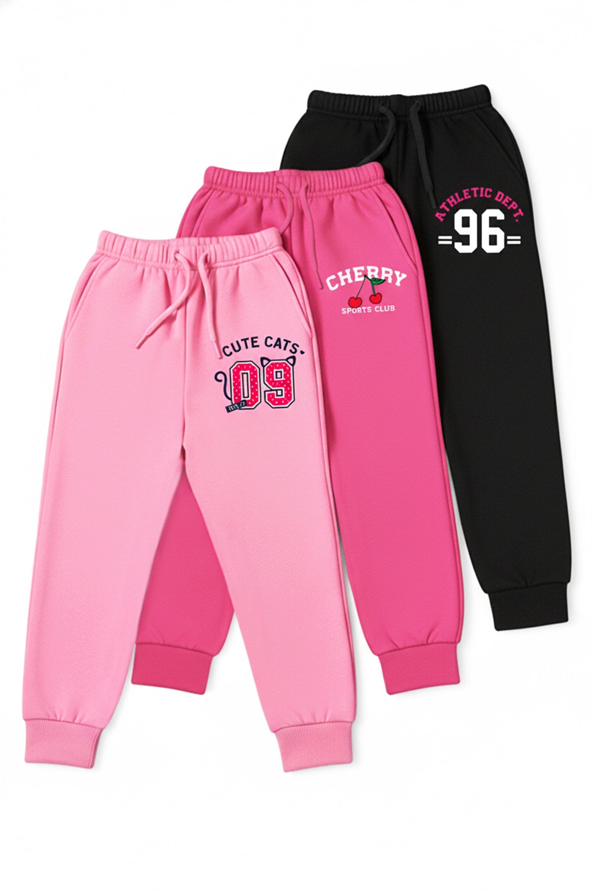 Trampoline Cotton Blend Knit  Pack of 3 Printed Trackpants with Side Pocket - Multi Colour