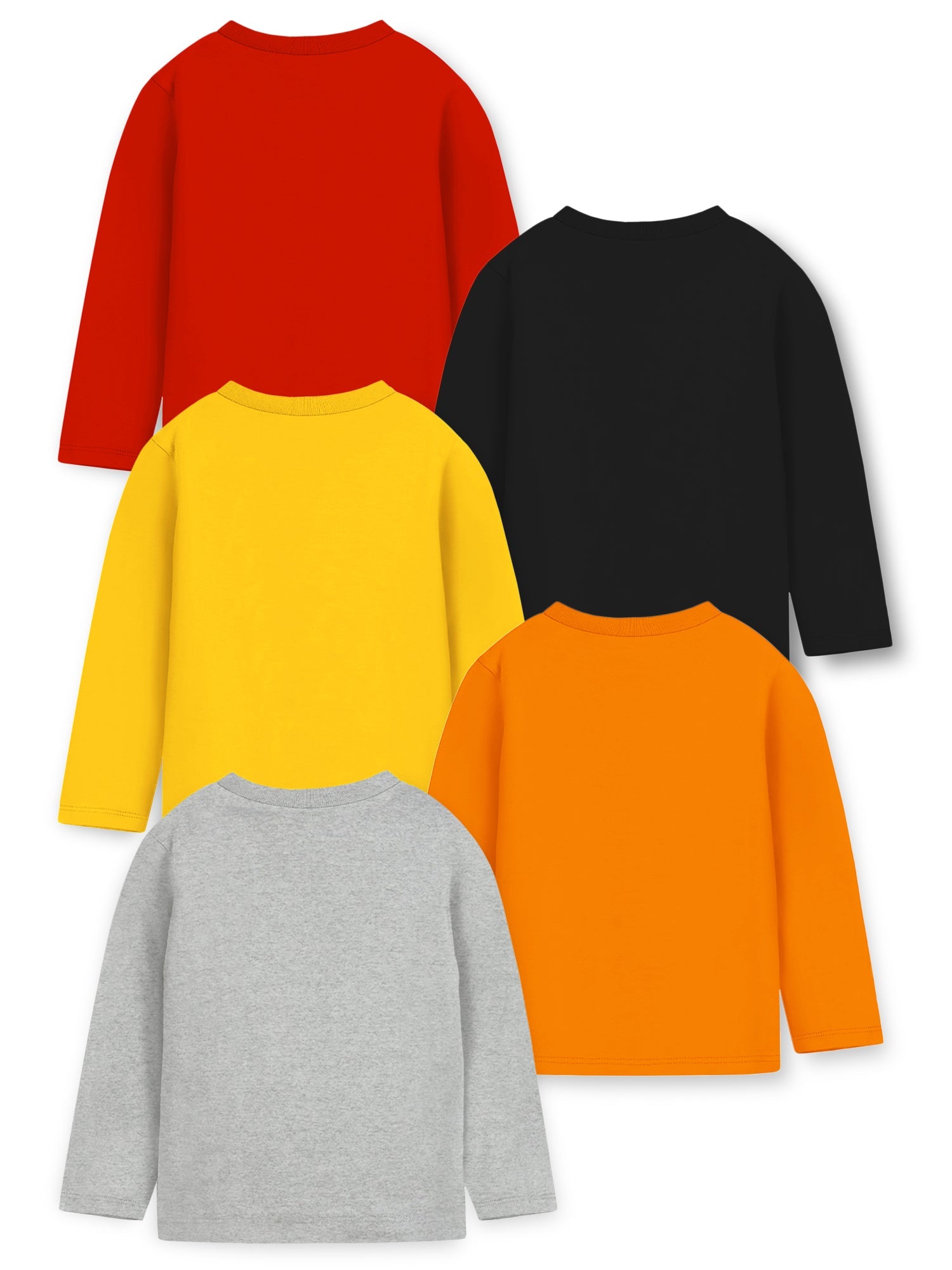 Trampoline Cotton Blend Knit Pack Of 5 Full Sleeves Text Printed Tees