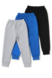 Trampoline Cotton Blend Knit  Pack of 3 Trackpants with Side Stripes - Multi Colour
