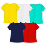 Trampoline Girls Half Sleeves Regular Fit T-Shirt (Pack of 5)